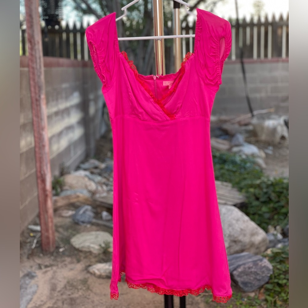 Sugar Thrillz Scarlet Spice Hot Pink Babydoll Dress - Small S Dollskill